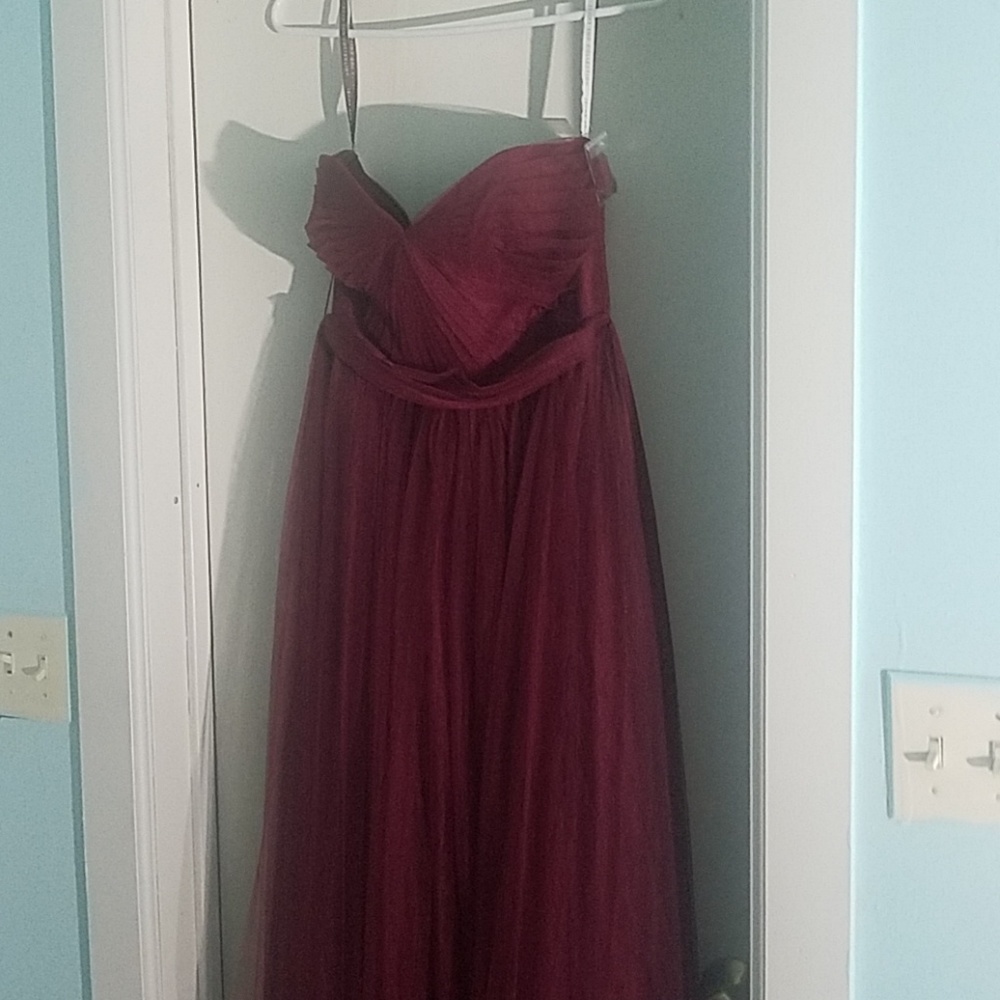 Red burgundy prom dress
